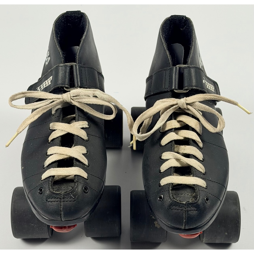 Riedell Carrera Roller Skates Black Speed Quad Skates Hyper 95A Wheels Size 9